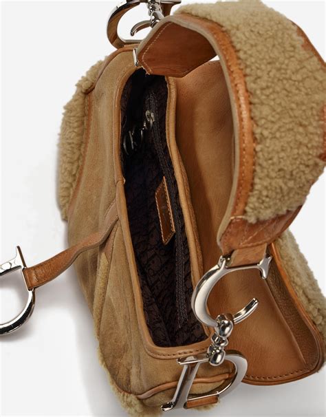 dior saddle bag shearling.